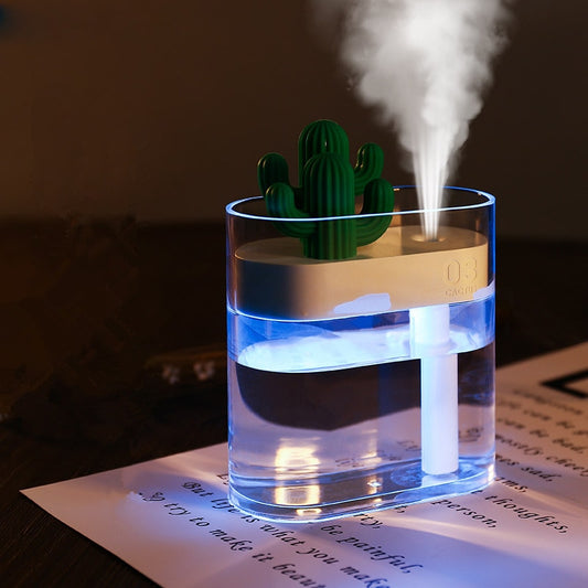 Air Humidifier Clear Cactus Color Light