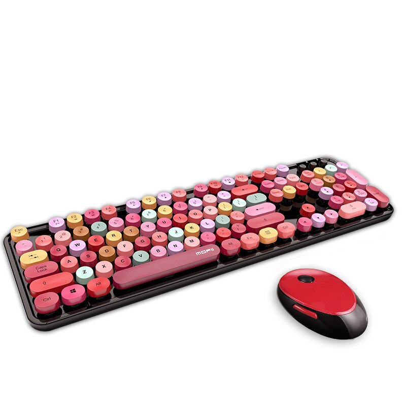 Wireless Candy Color Round Keycap Keyboard Set